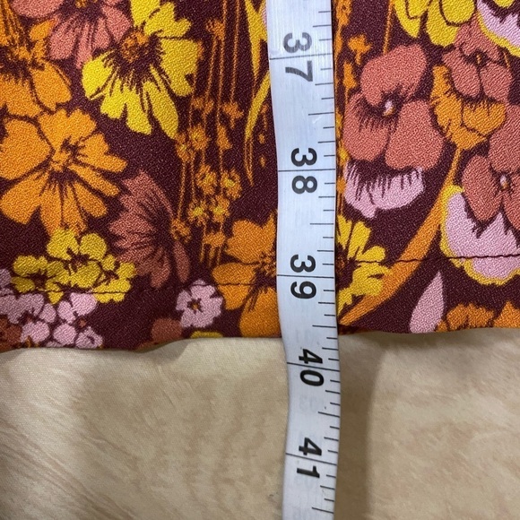 Modcloth Fit Flare Midi Dress Size Small Floral Terracotta Rustic Red NWT - Picture 5 of 5